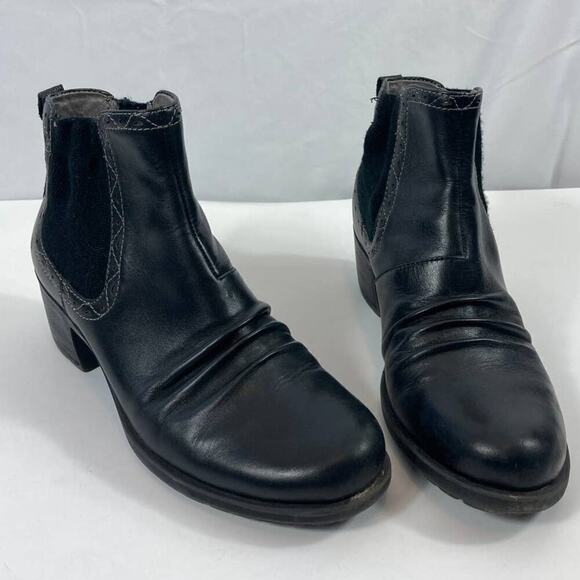 Earth Denali Aspect Ankle Boots Black Leather 9M - Picture 1 of 5